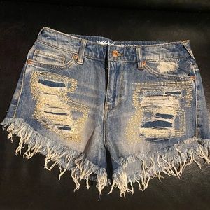 High waisted distressed shorts but not see through